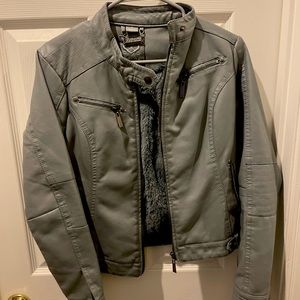 Gray pleather jacket